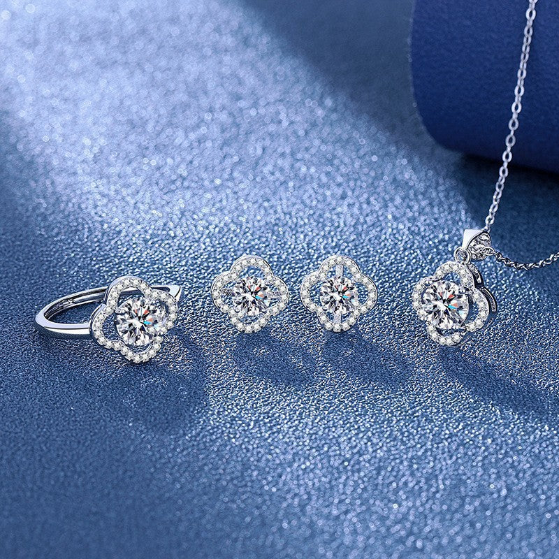Women's Blue Red Yellow Green Purple White Gemstone Zircon Princess Jewelry Set
