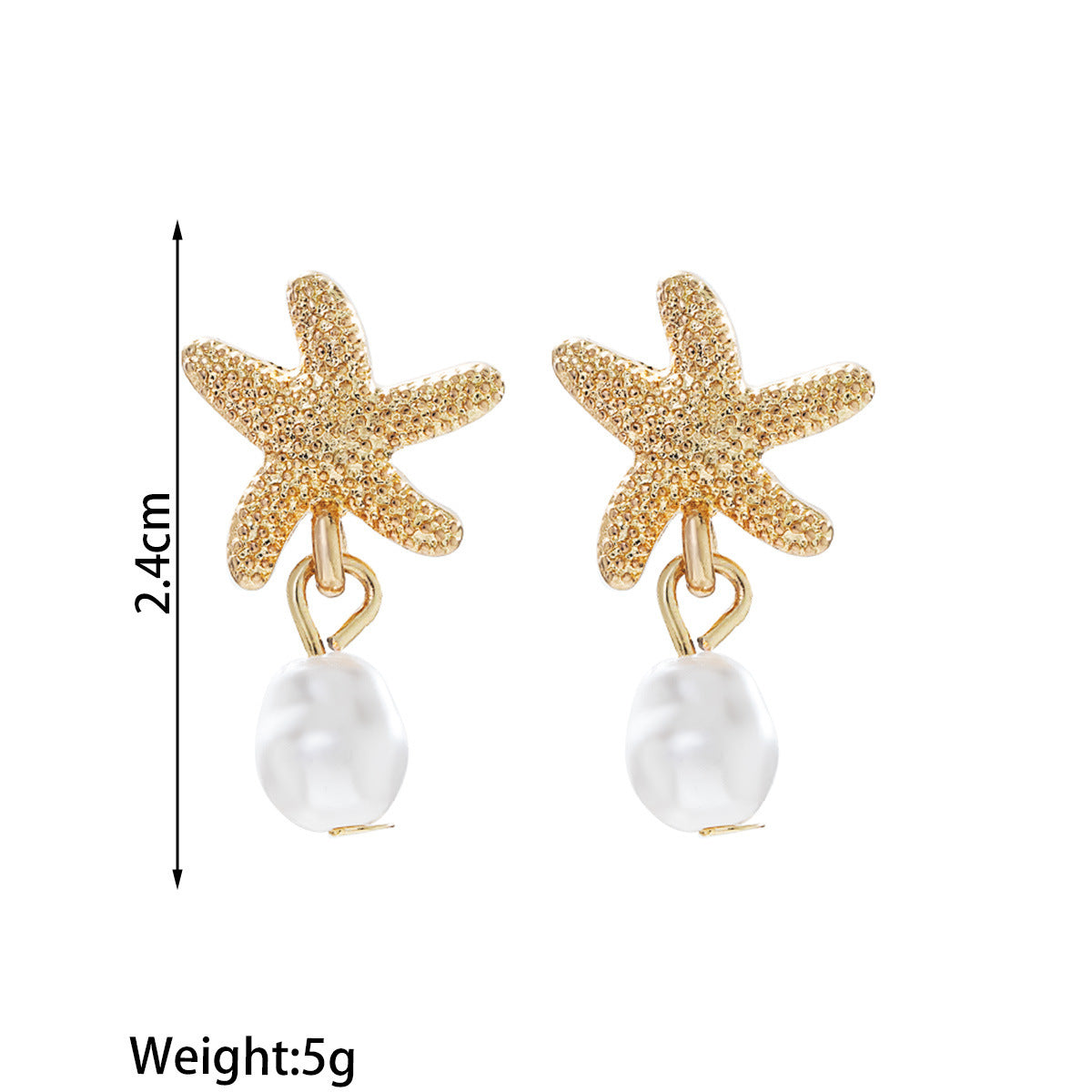 Women's Beach Vacation Style Alloy Starfish Shaped Stud Earrings