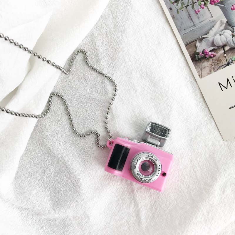 Women's & Men's Style Hip Hop Mini Flash Camera Creative Necklaces