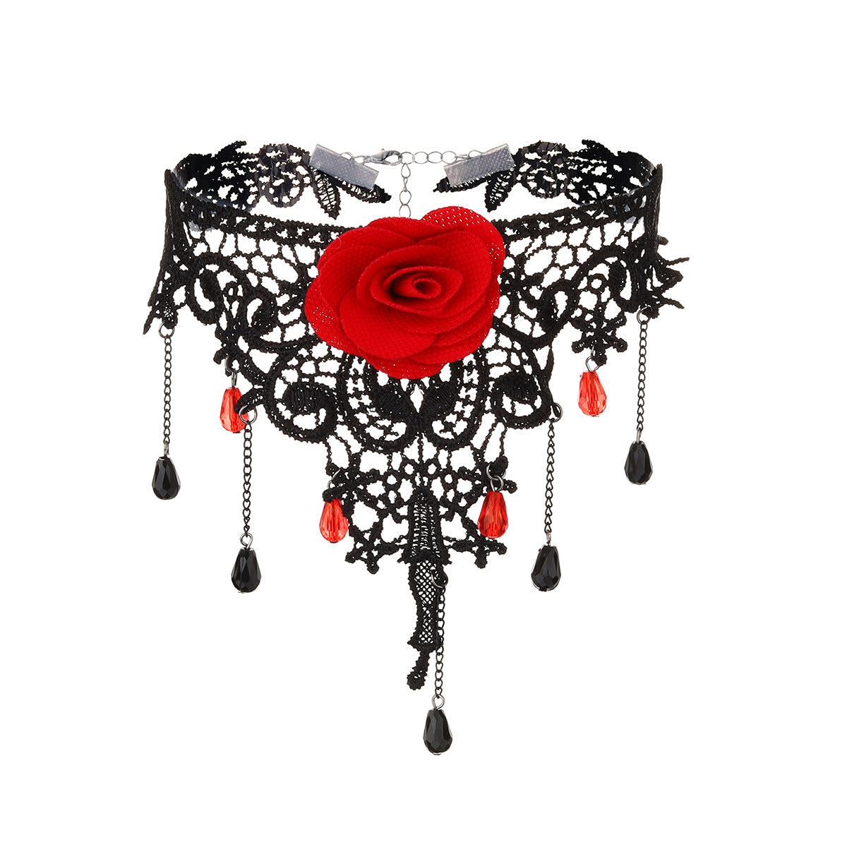 Dark Style Lolita Lace Rose Flower Necklaces