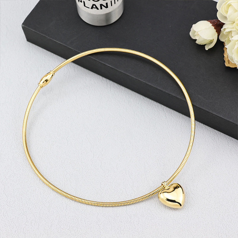 Peach Love Magnetic Open Symmetrical Simple Fashion Ball Necklaces