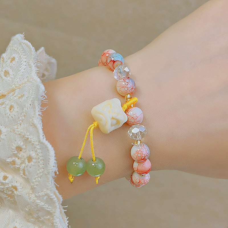 Glass Beaded Female Sweet Lily Gift Bracelets