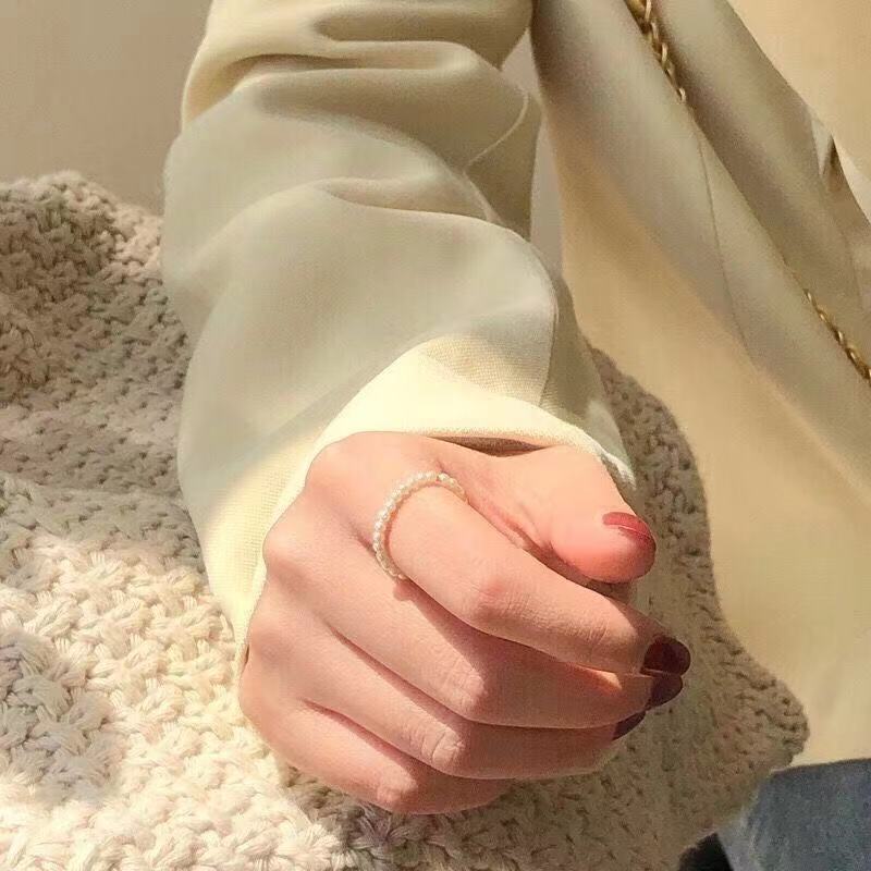 Pearl Female Korean Style Minimalist Trendy Personality Small Girlfriends Index Ring