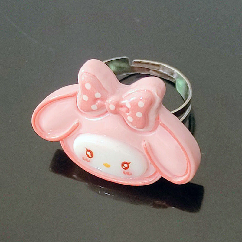 Cartoon Resin Acrylic Transparent Pacha Dog Rings