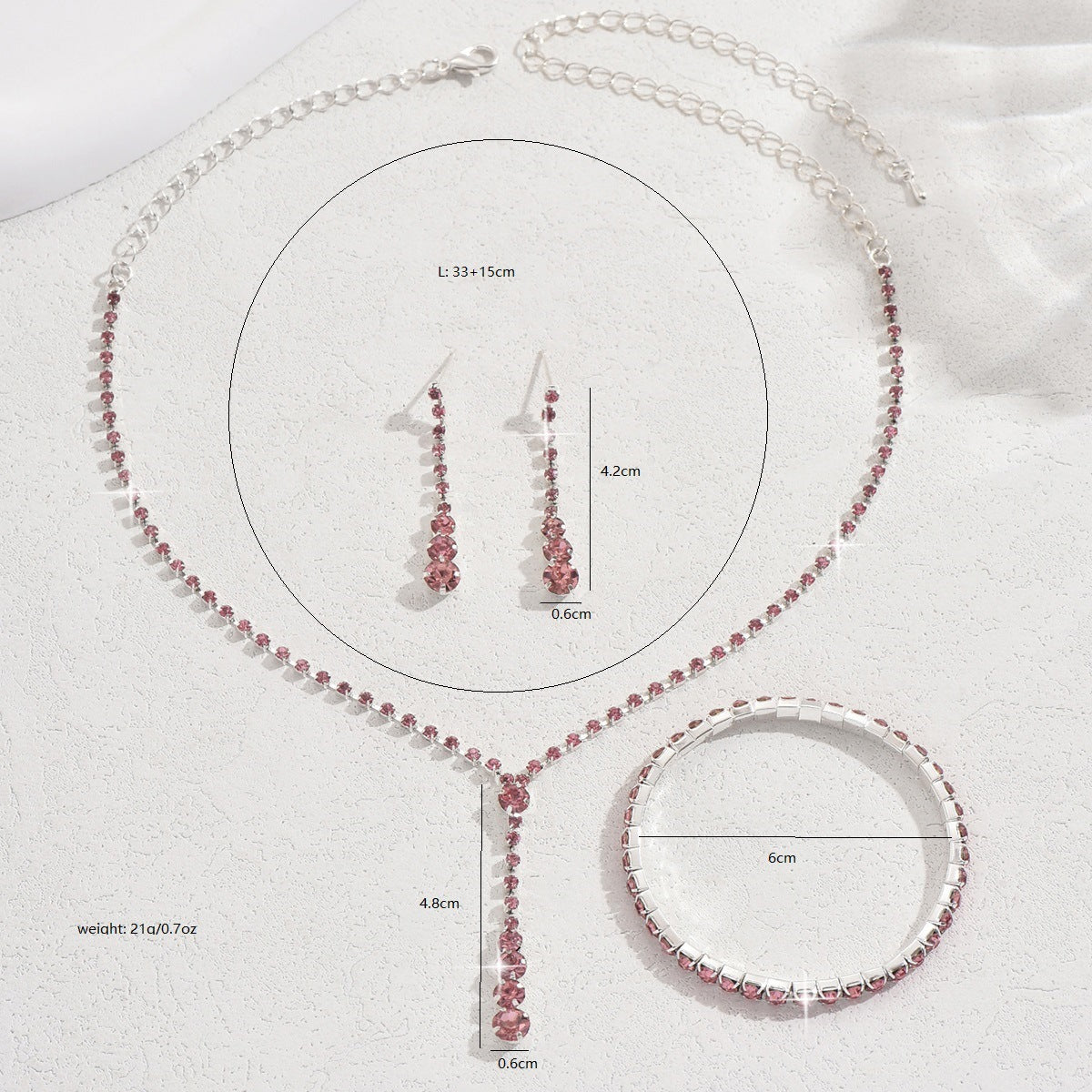 Simple Popular Ear Single Row Stretch Jewelry Set