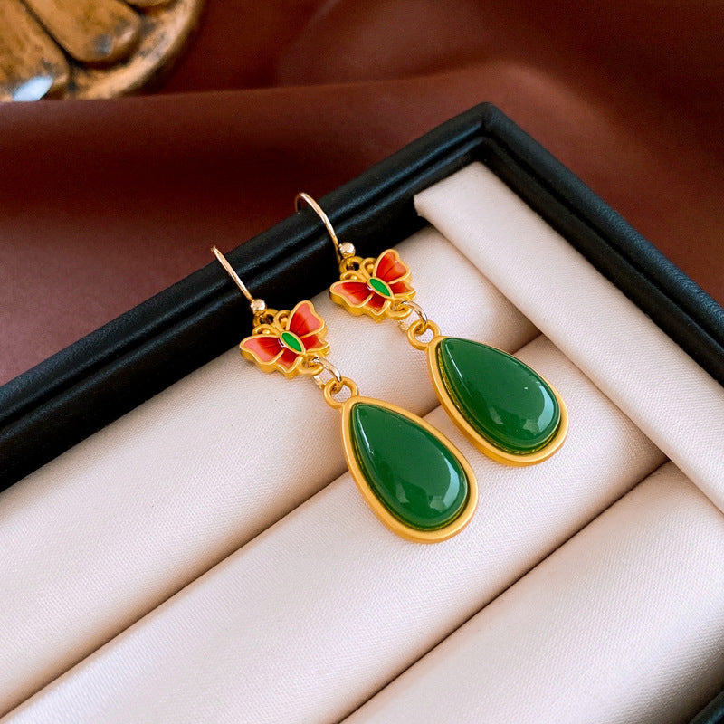 Women's Style Bamboo Leaf Scallop Ethnic Elegant Earrings