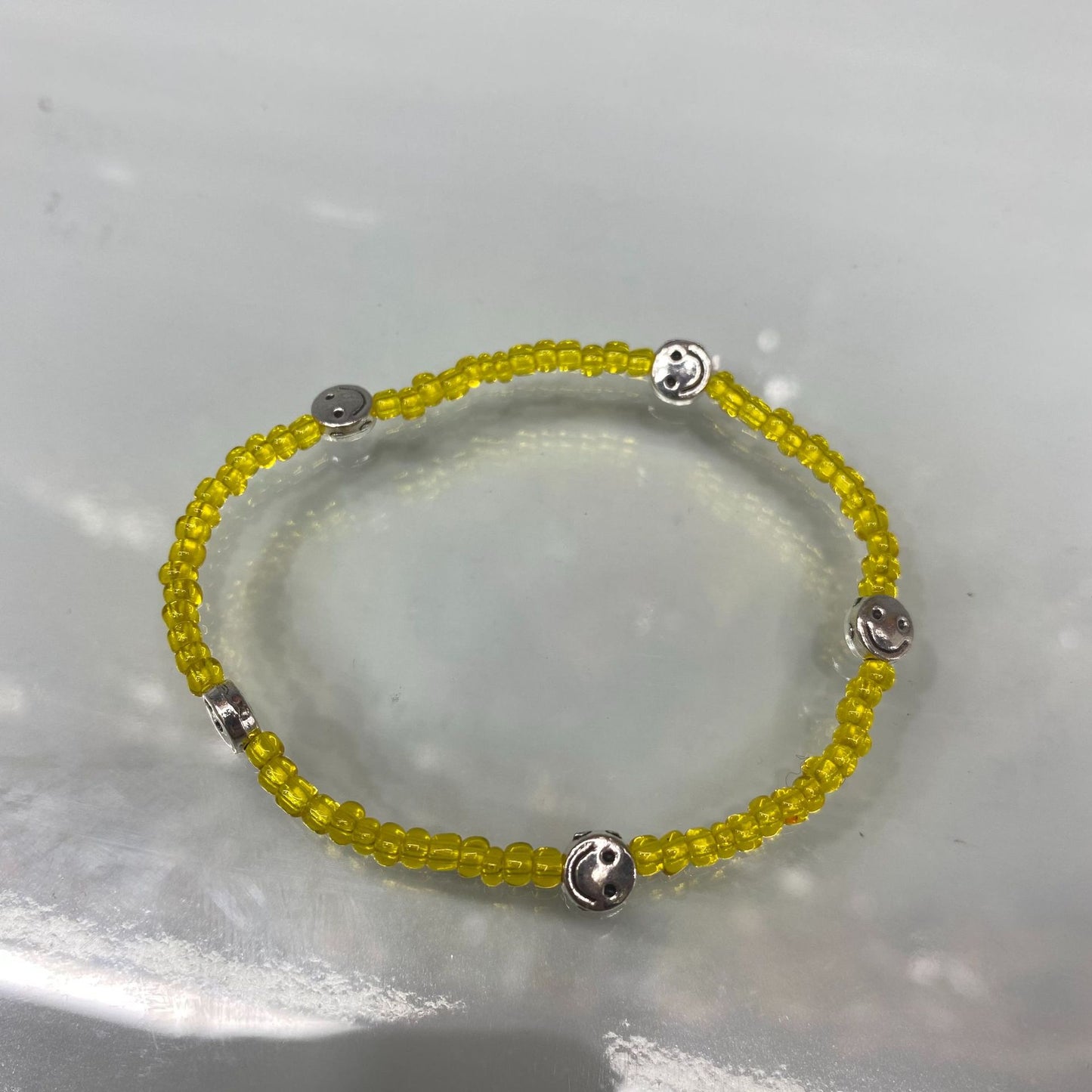 Style Fresh Color Beaded Smiley Transparent Candy Rings