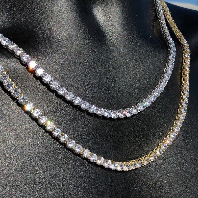 Fashion Popular Diamond Square Claw Chain Rhinestone Necklace