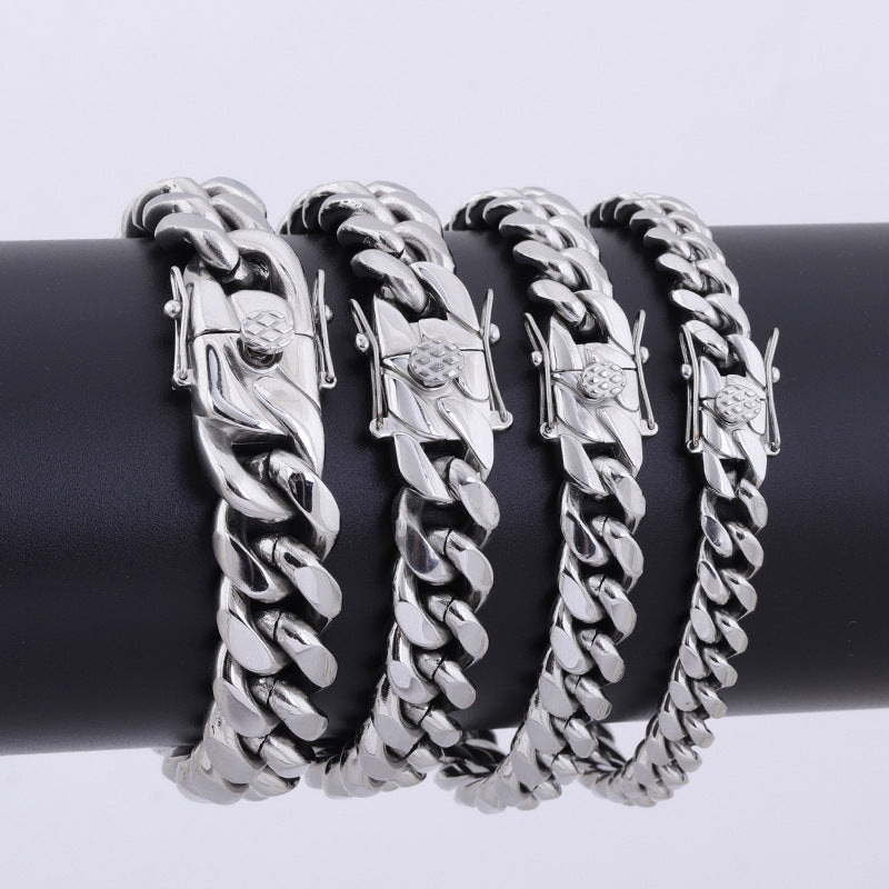 Cuban Connecting Shackle Dragon's Beard Buckle Titanium Necklaces