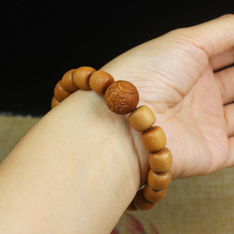 Indonesia Teak Barbie Sandalwood Bead Carved Black Meat Bracelets
