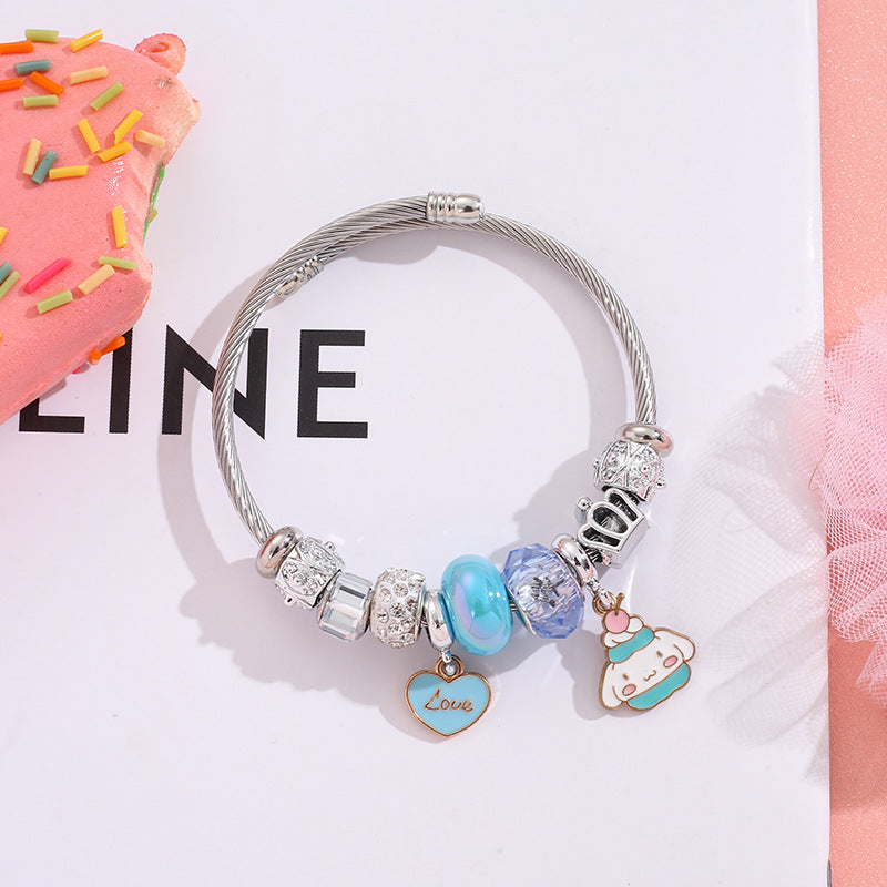 Korean Stainless Steel Beaded For Best Friend Cartoon My Bracelets