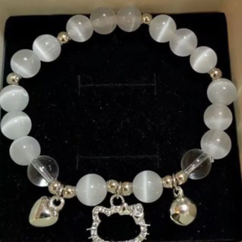 Camellia Little Daisy Crystal Girlfriends Color Glass Chipping Bracelet