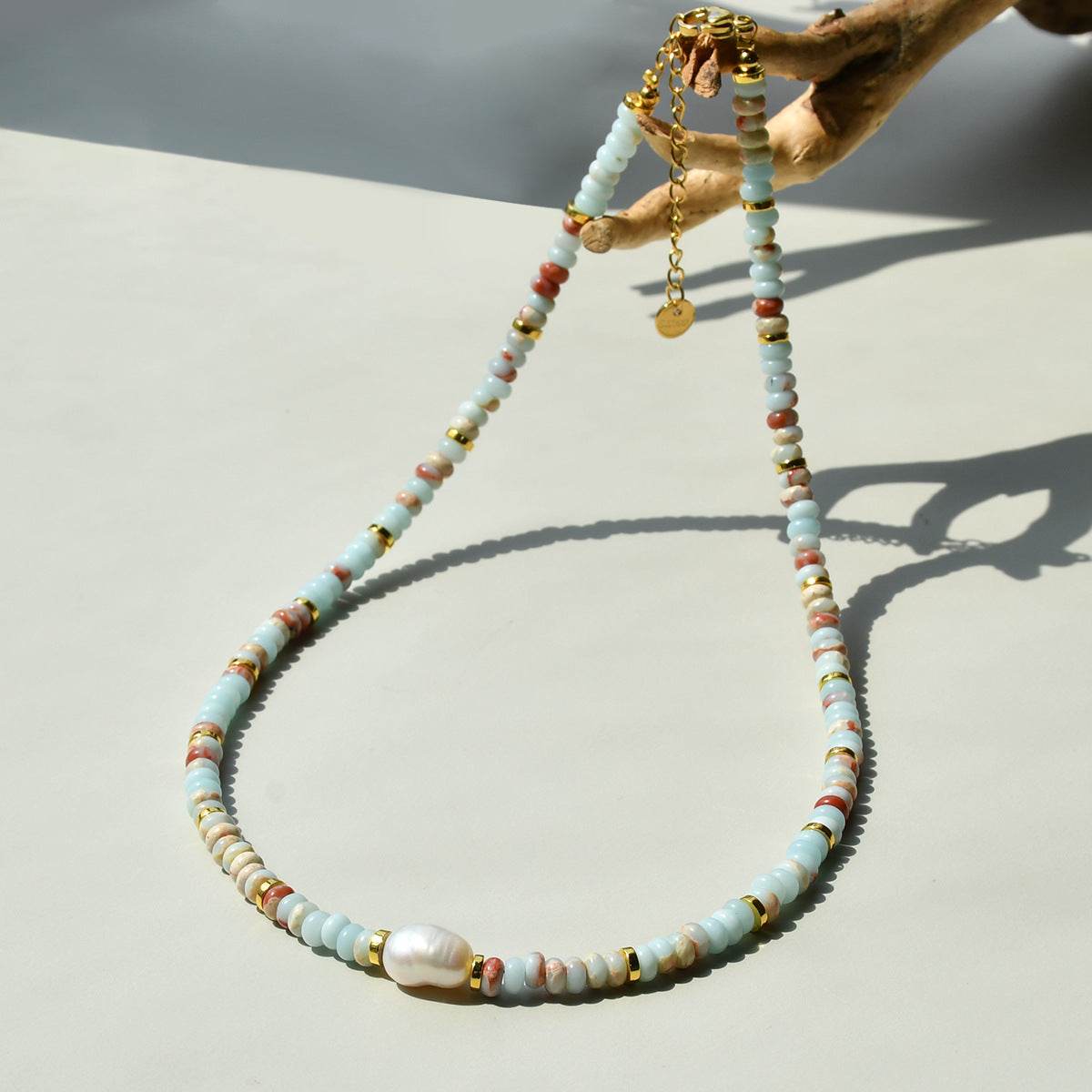 Women's Fashion Stone Light Luxury High-grade Freshwater Pearl Titanium Necklace