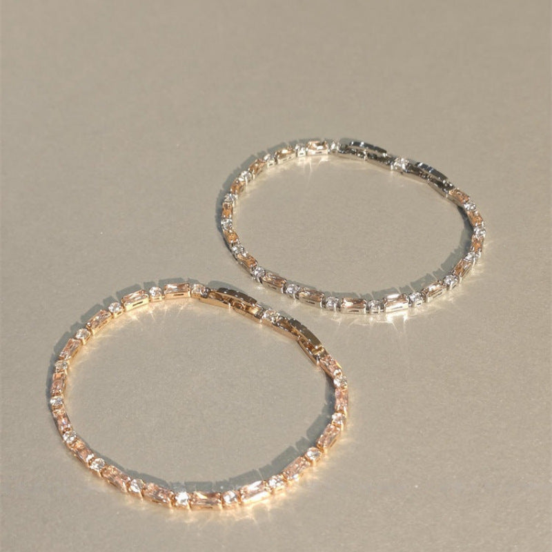 Champagne Small Sugar Cube Zircon Light Luxury Temperament Bracelets
