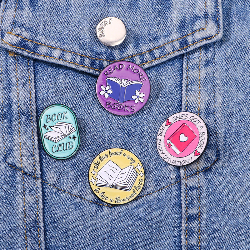 Oil Alloy Brooch Cartoon Cute English Schoolbag Shape Brooches