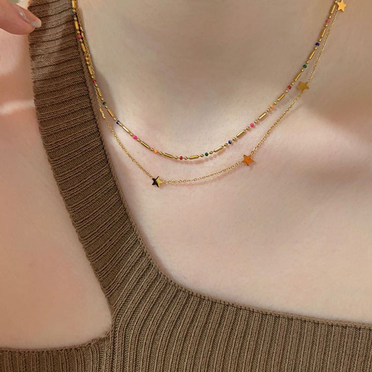 Of Small Stars Cute Pentagram Niche Temperament Clavicle Necklace