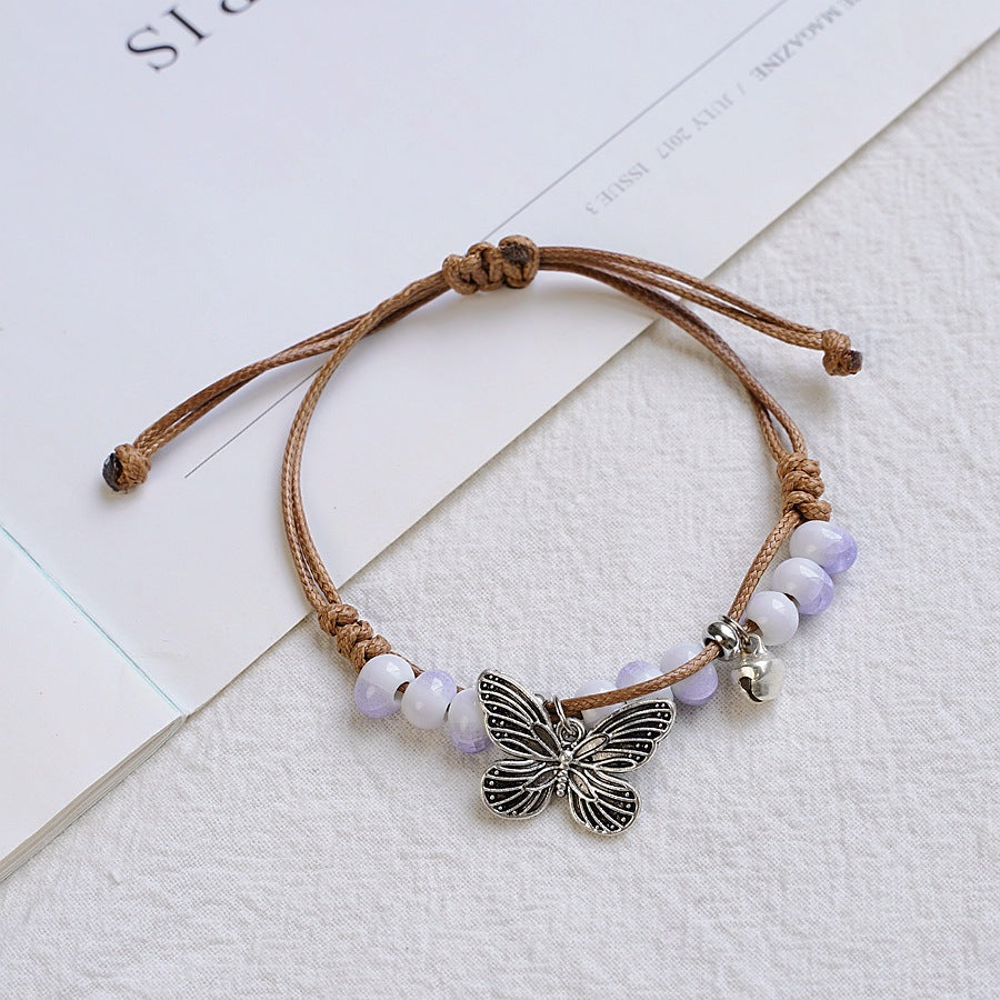 Artistic Idyllic Woven Butterfly Ceramic Female Bracelets