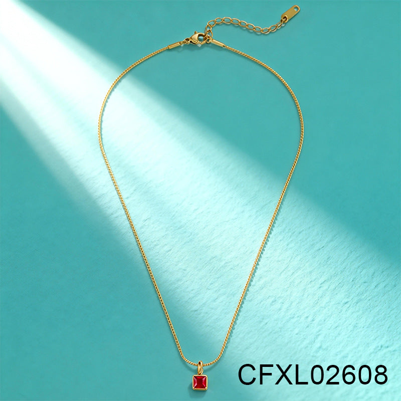 Women's Light Luxury High-grade Titanium Steel Simple Geometric Necklace