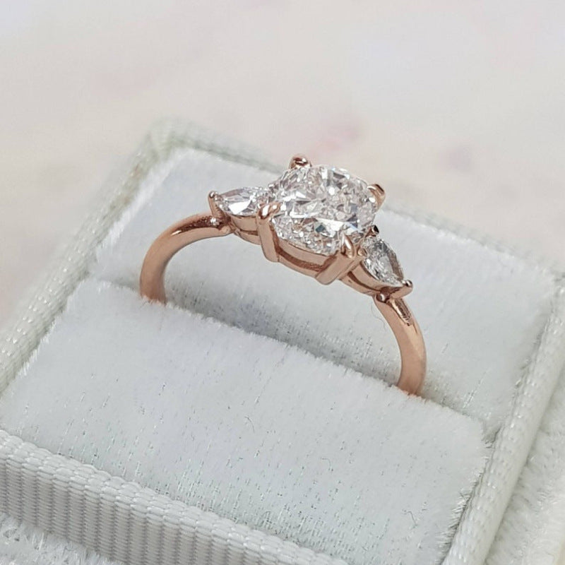 Women's Elegant Diamond Artificial Wedding Fashion Personality Rings