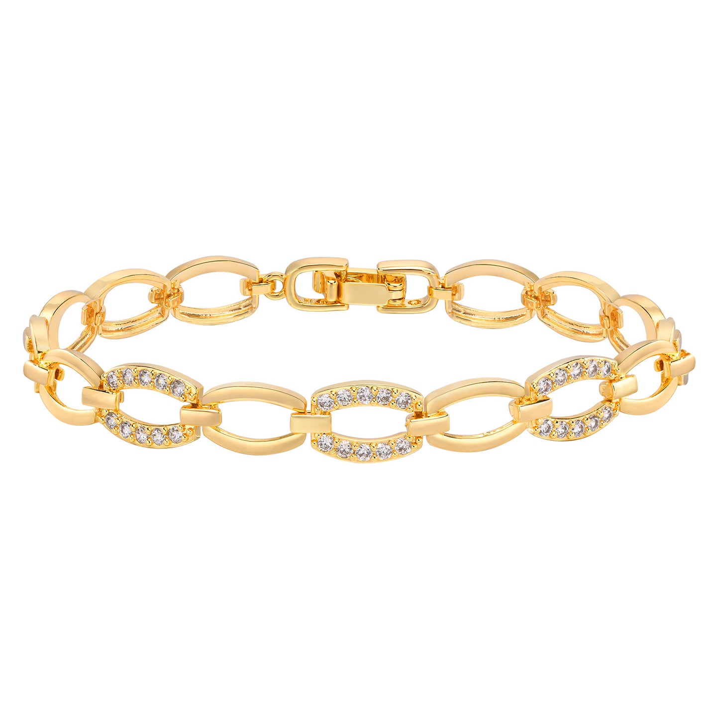 Women's Diamond Copper Square Zircon Golden Snake Bracelets