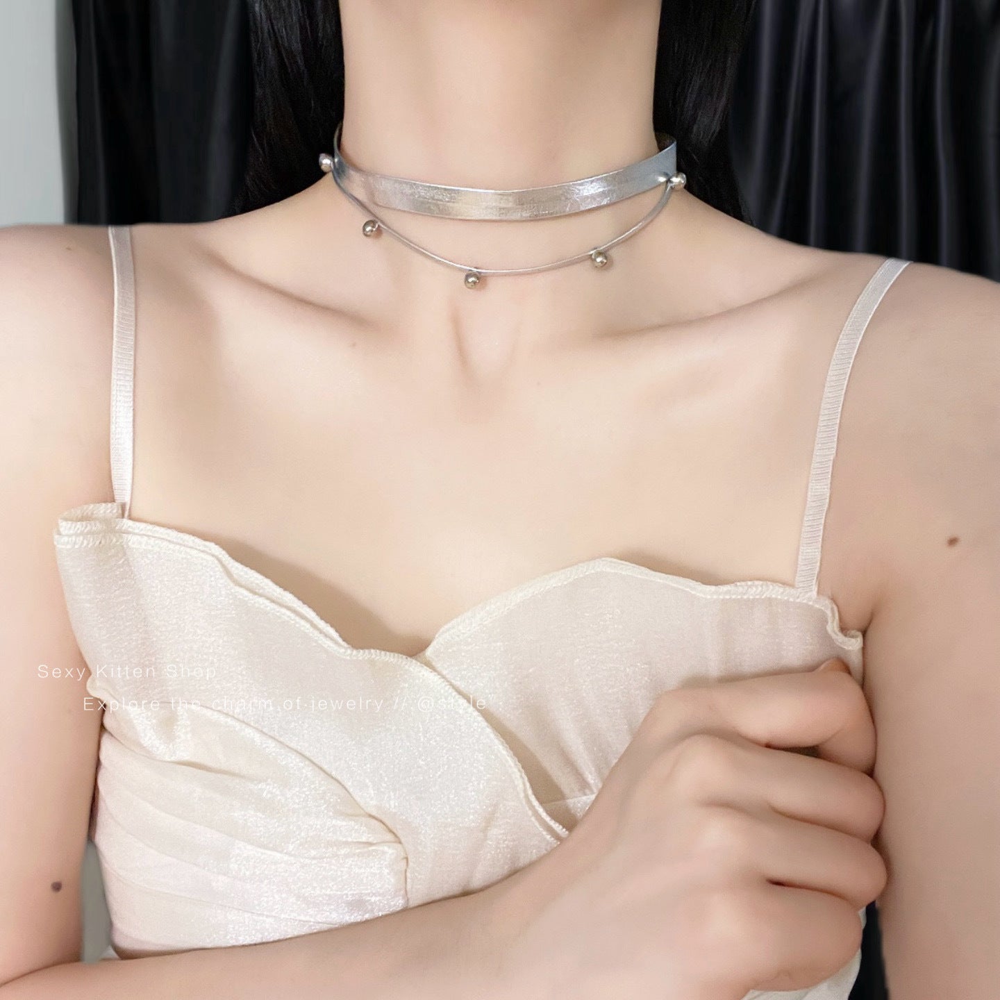 Women's Sier Punk Hot Hip Hop Niche Design Leather Neck Collar