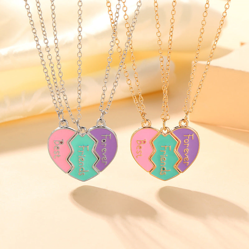 Fashion Personality Heart-shaped Good Friends Girlfriends Necklaces