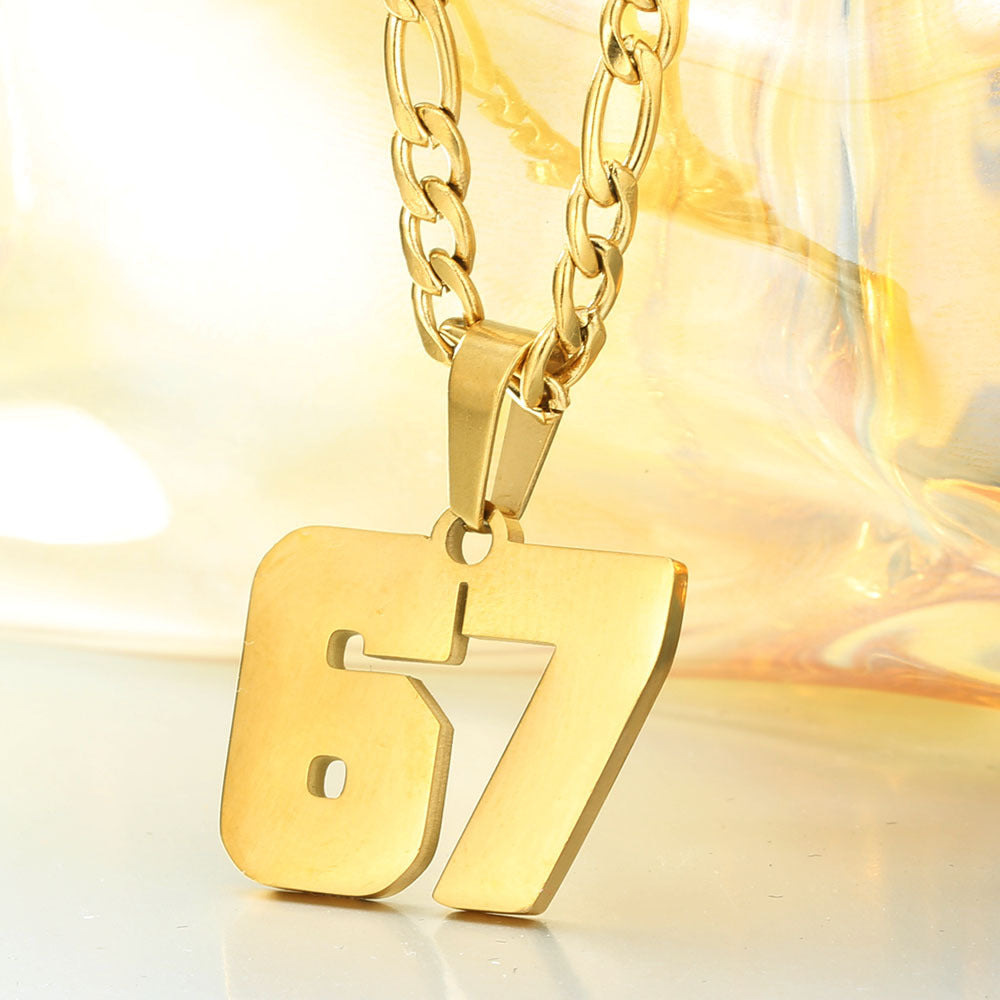 Fashion Stainless Steel Digital Hip Hop Personalized Titanium Necklace