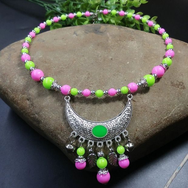 Colorful Beads Choker Sweater Chain Collarbone Collar