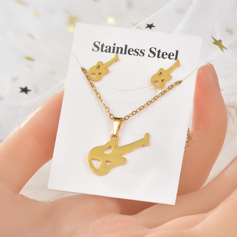 Steel Irregular Pattern Package Snowflake Puzzle Electroplated Jewelry Set