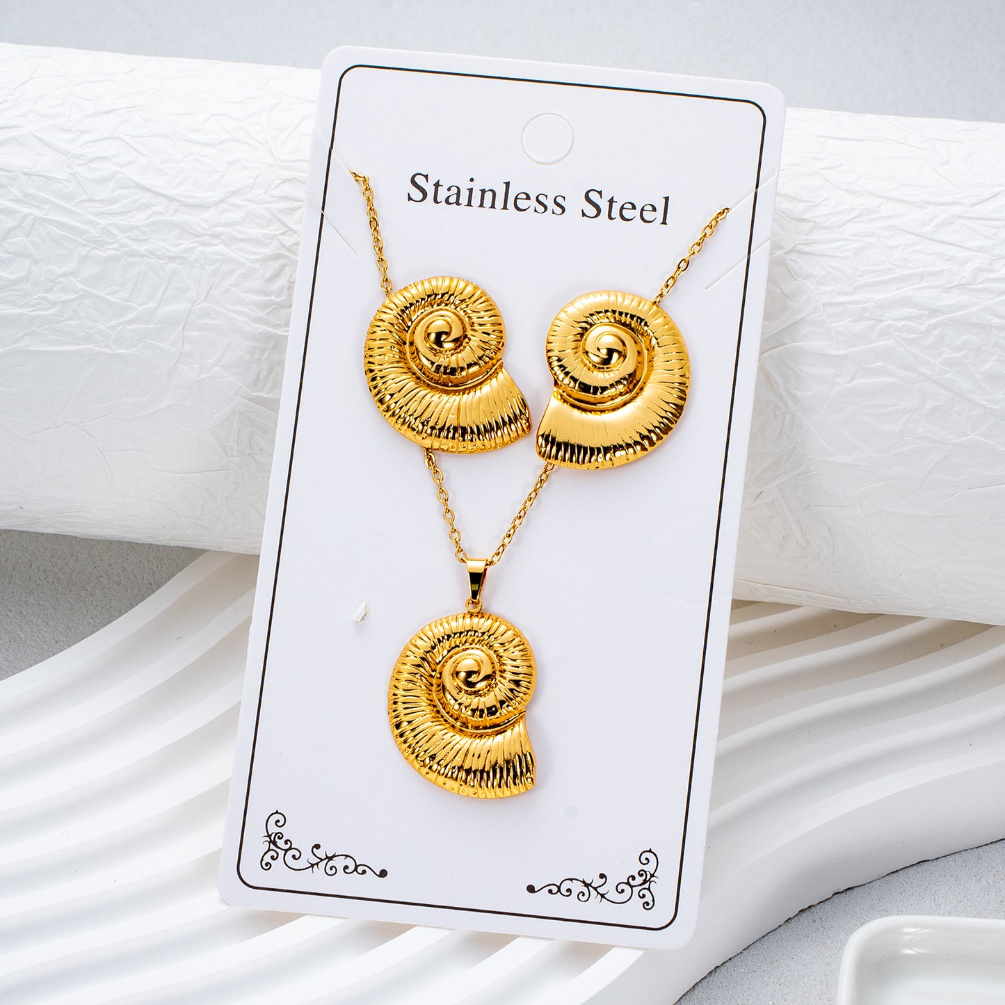 Fashion Personality Stainless Steel Light Luxury Jewelry Set