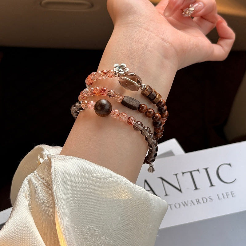 Gold Super Seven Ice Stone Crystal Chinese Bracelets