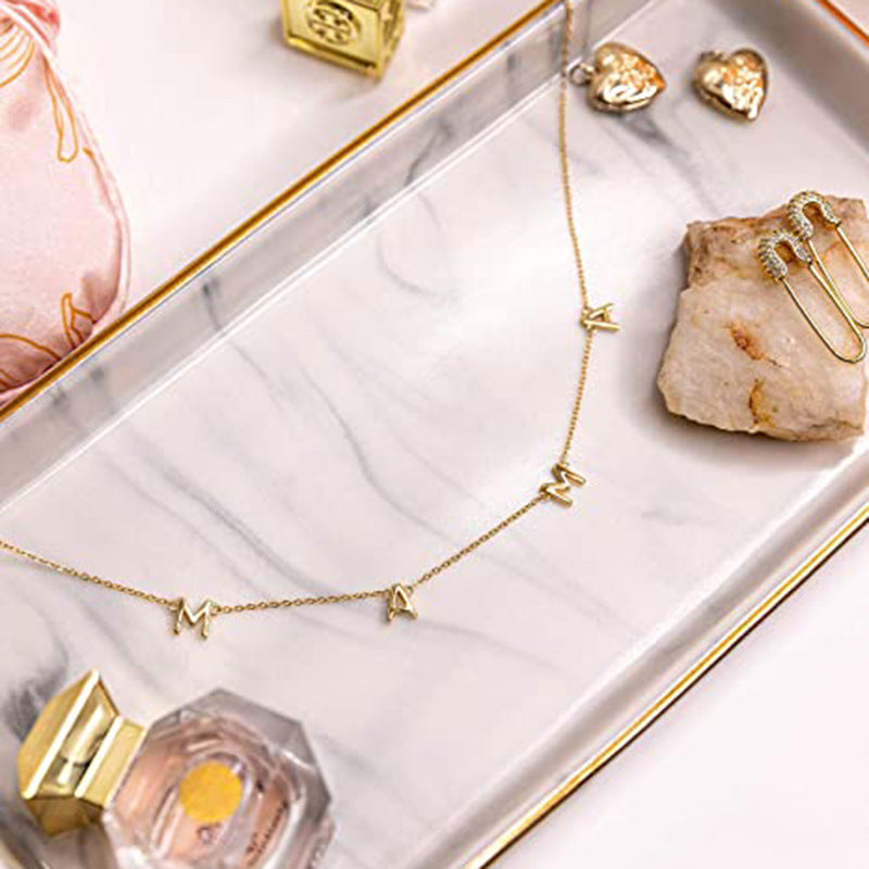 Letter Gold-plated Jewelry Thanksgiving Ladies Clavicle Necklaces