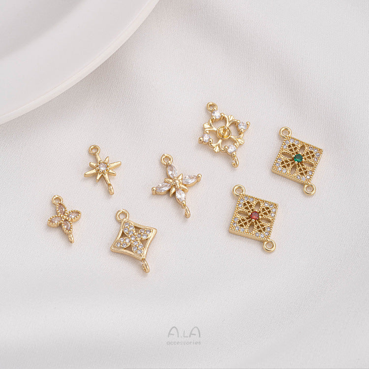Color Retention Inlaid Zirconium Four-leaf Clover Stars Rhombus Jewelry Accessories