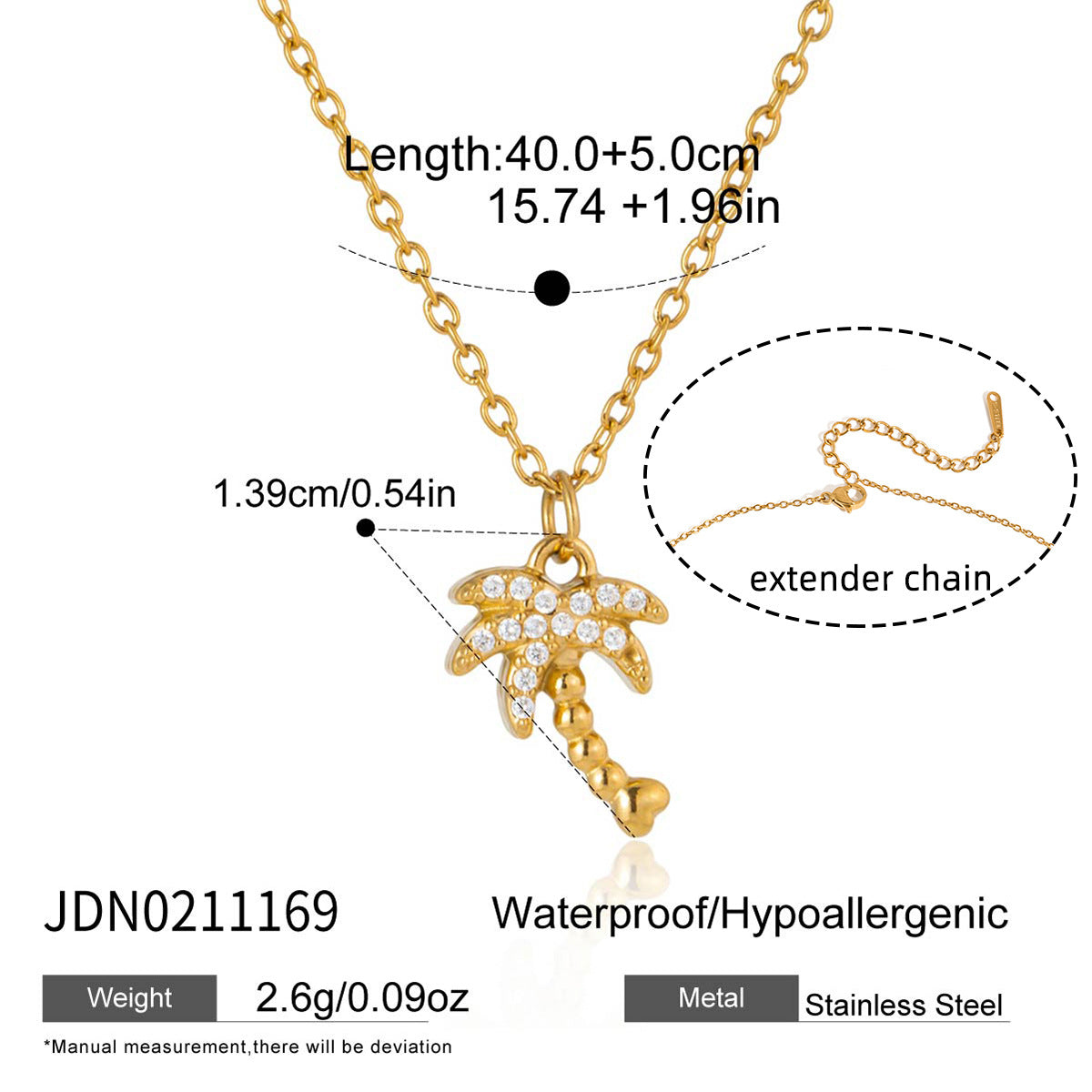 Style Gold Stainless Steel Zircon Marine Light Luxury High Necklace