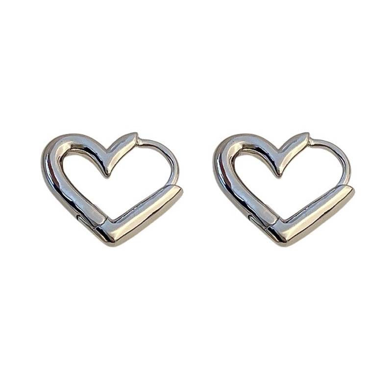 Women's Compact Metal Heart Ear Clip Fashion Earrings