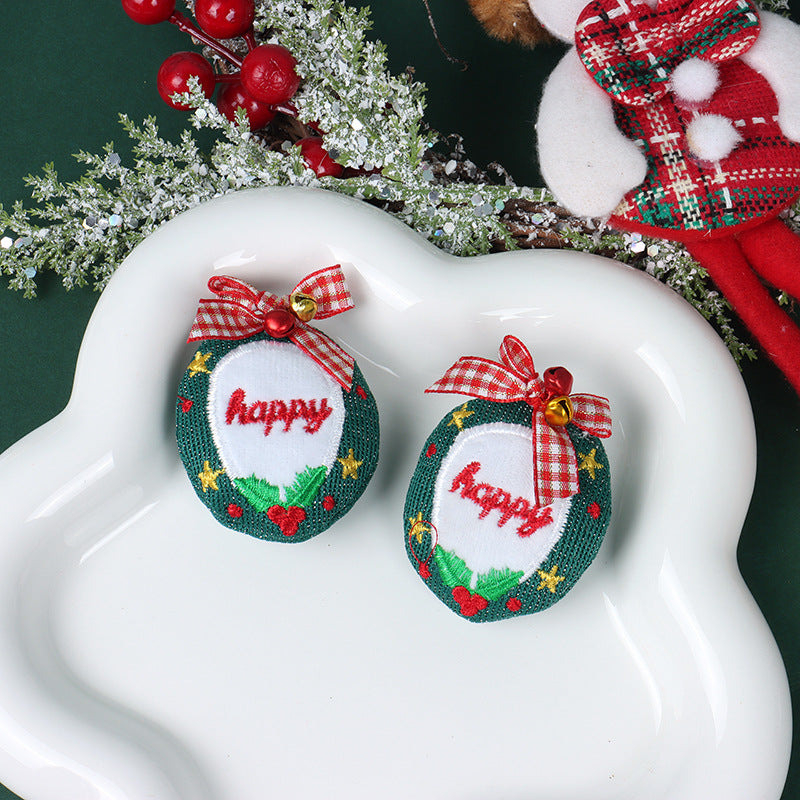 Christmas Brooch Plush Doll Santa Claus Snowman Elk Cartoon Jewelry Accessories
