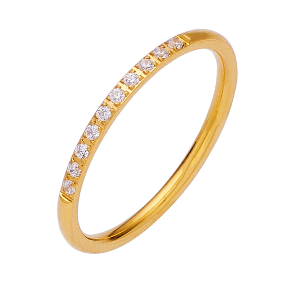 Female Ultra Fine Zircon Titanium High Rings