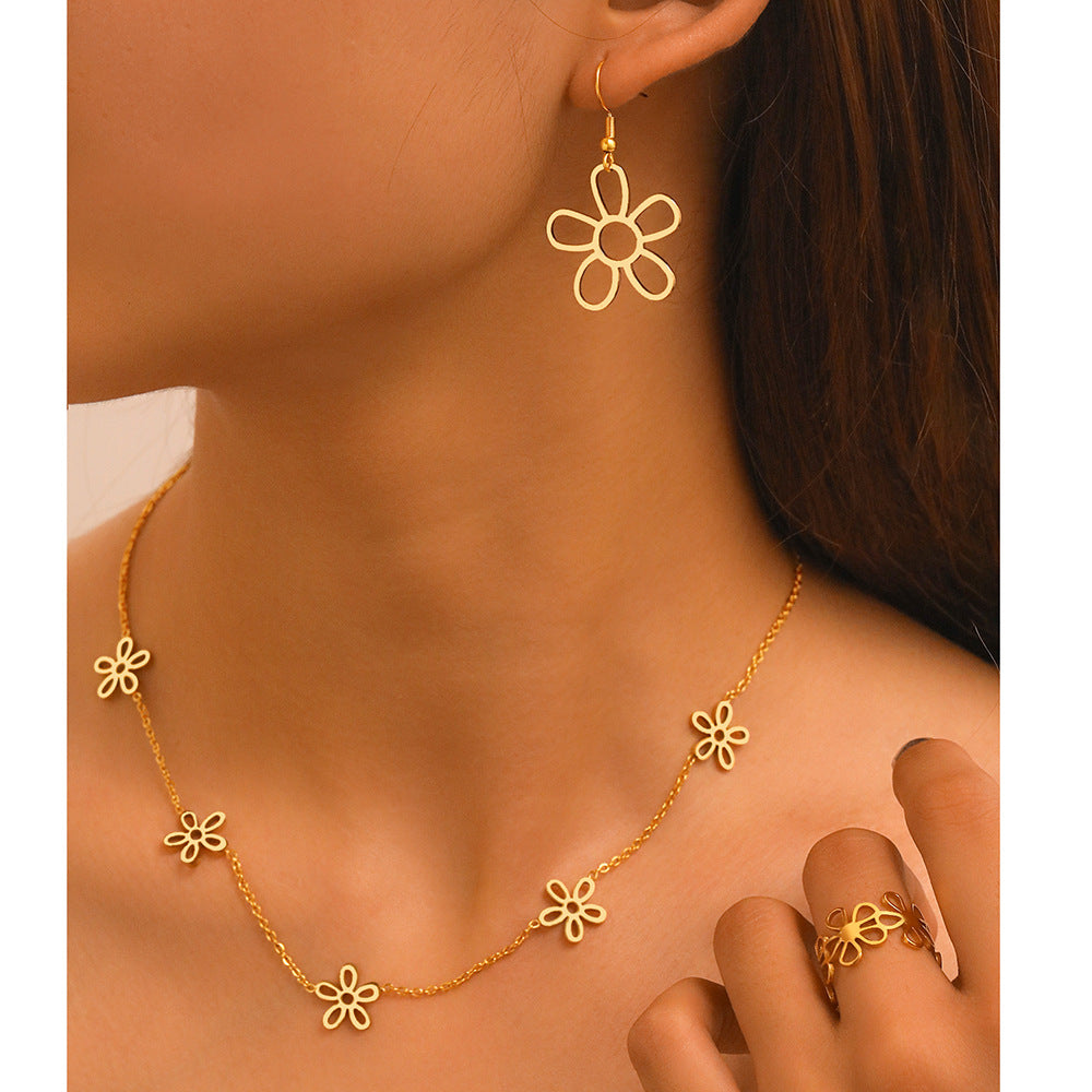 Stainless Steel Female Simple Fashion Personality Clavicle Jewelry Set