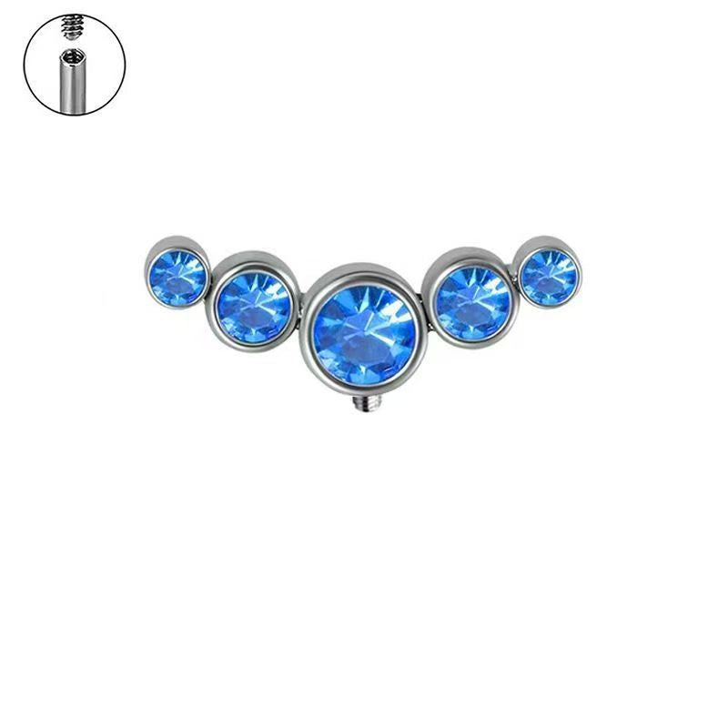 Titanium Alloy Zircon Ear Bone Internal Thread Implant Grade Piercing Stud Earrings