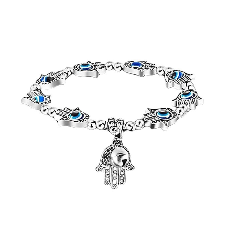 Eye Fatima Alloy Palm Blue Volcanic Rock Pendants
