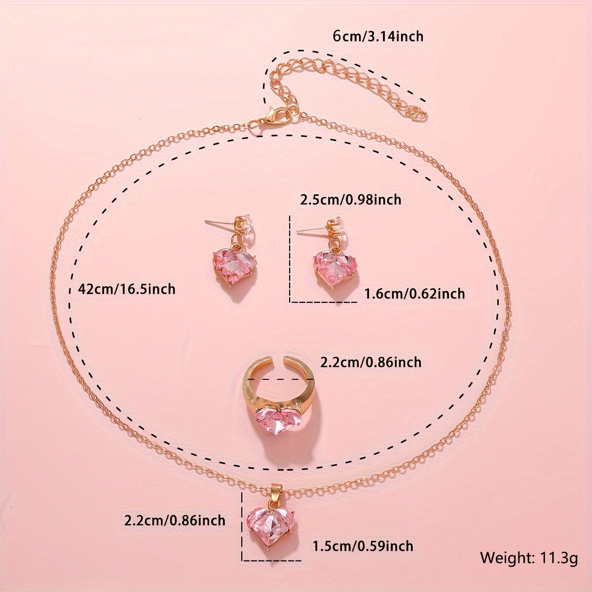 Women's Pink Love High-grade Versatile Light Luxury Rings