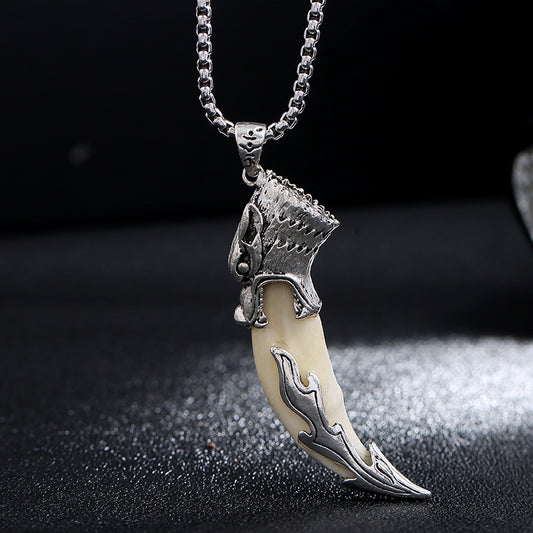 Women's & Men's Inlaid Socket Real Mastiff Black Dog's Necklaces