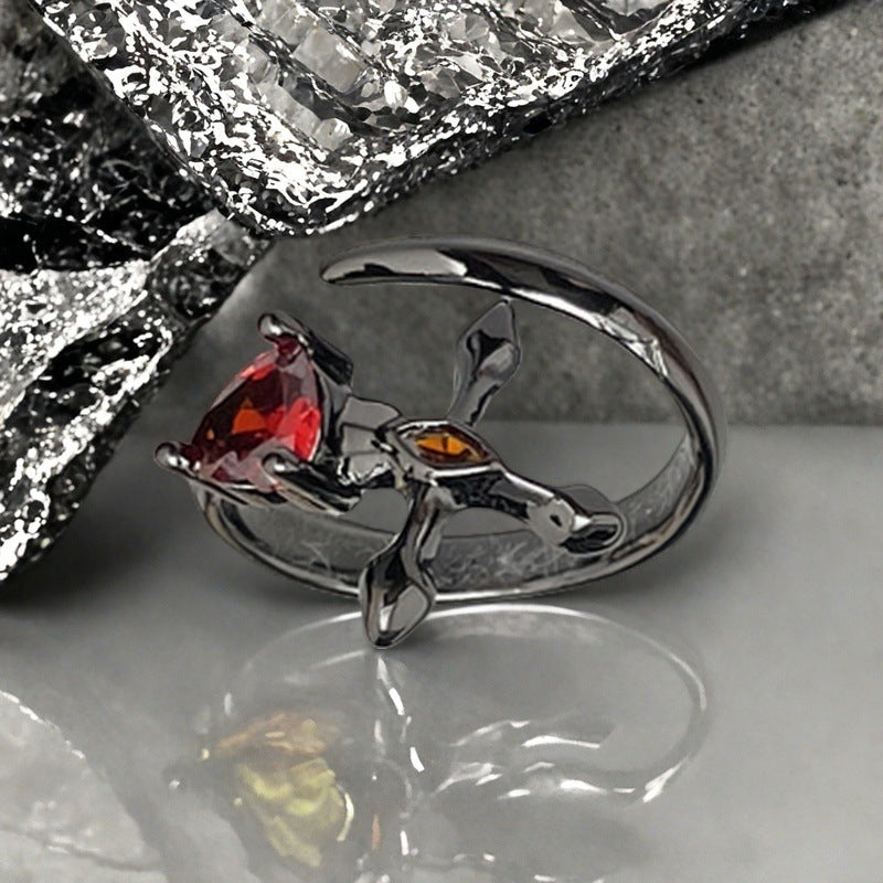 Personalized Red Diamond Open Hot Twin Design Light Rings