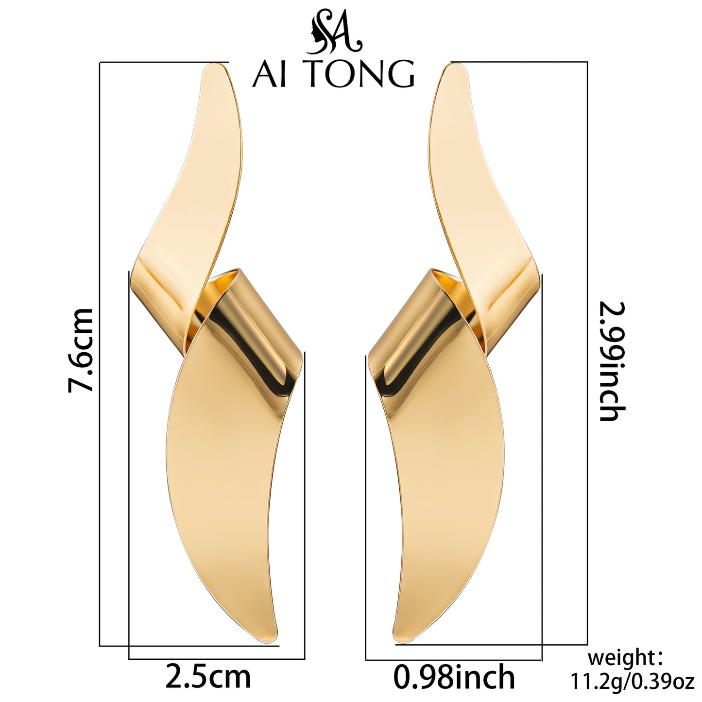 Decoration Design Pleated Light Luxury High-grade Ear Earrings