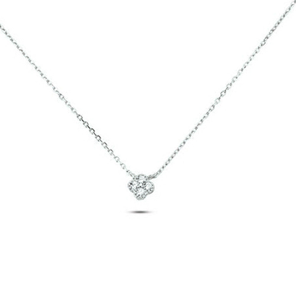 Sterling Sier Petal Diamond Tophus Simple Niche Pendants