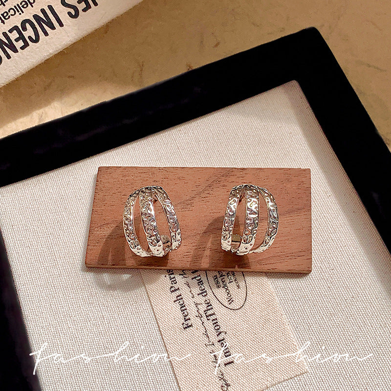 Women's Simple Cold Style Hoop Ear Clip Earrings