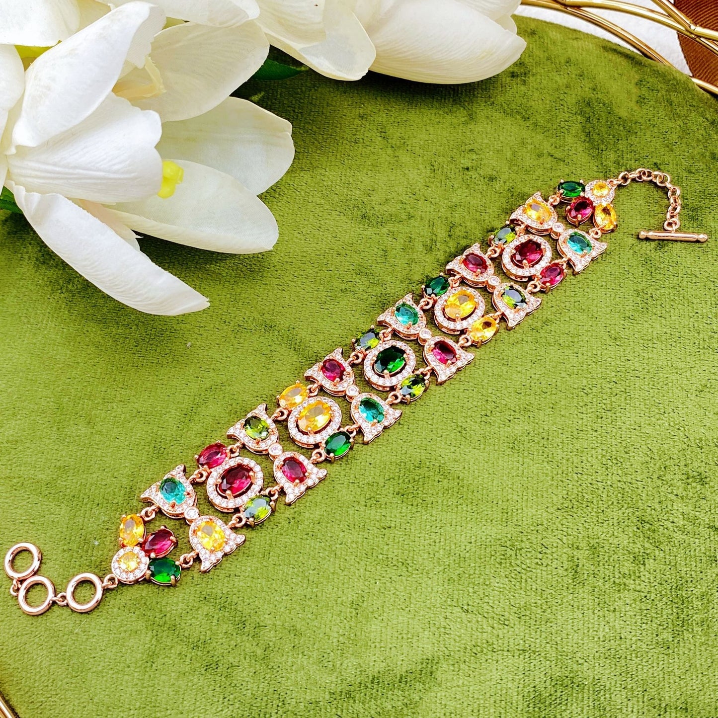 Imitation Natural Tourmaline Diamond Candy Color Jewelry Set