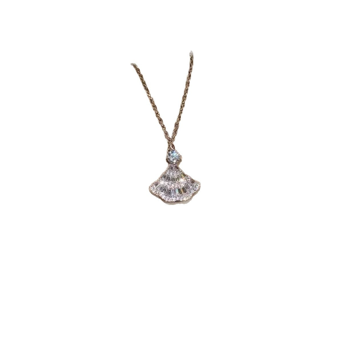 Women's Ginkgo Leaf Fan-shaped Skirt For Light Luxury Necklaces