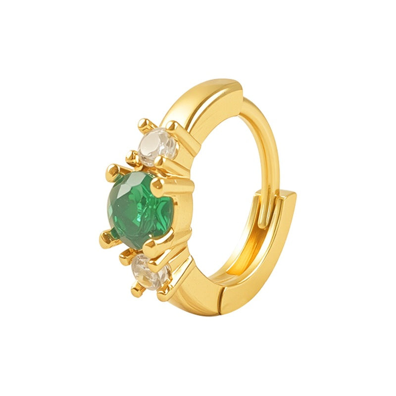 Women's Colorful Zircon Gold Fashion Design Ear Earrings