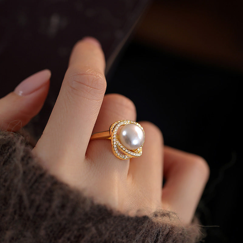 Zircon Female Niche Open Design Light Luxury High Sense Chinese Rings